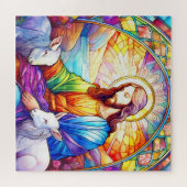 Jesus in Stained Glass Legpuzzel (Horizontaal)