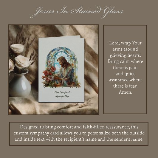 Jesus In Stained Glass Sympathy Kaart
