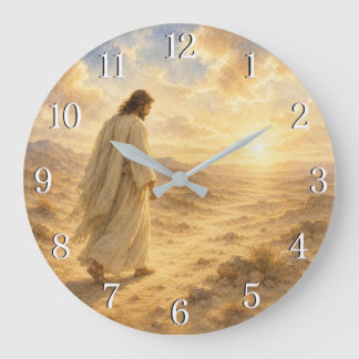 Jesus in the Desert Wall Clock — Inspirational Des Grote Klok