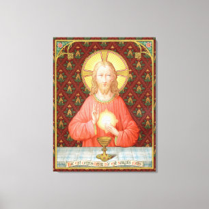 Jesus Instituting Heilige Communion (SAU 045) Canvas Afdruk