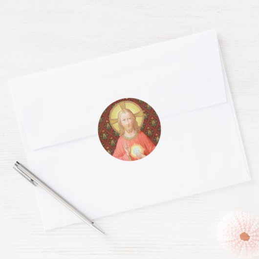 Jesus Instituting Heilige Communion (SAU 045) Ronde Sticker (Envelop)