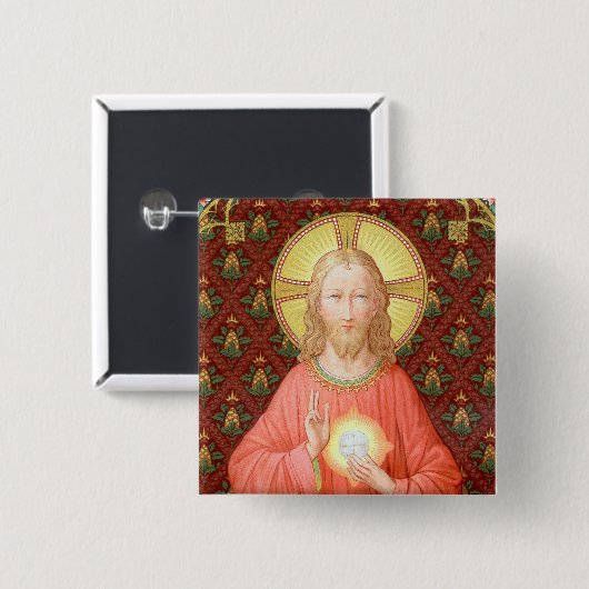 Jesus Instituting Heilige Communion (SAU 045) Vierkante Button 5,1 Cm (Voorkant /achterkant)