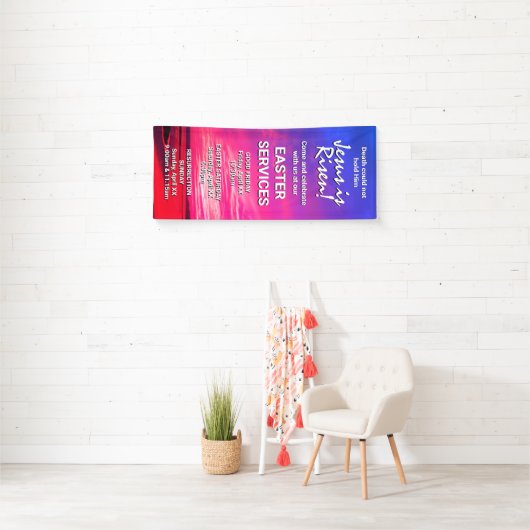 JESUS IS AANGEWEZEN APPARATEN VOOR Easter CHURCH S Spandoek (Insitu)