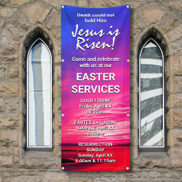 JESUS IS AANGEWEZEN APPARATEN VOOR Easter CHURCH S Spandoek