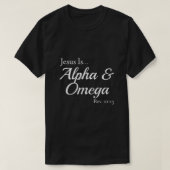 Jesus is Alpha Omega Revelatie T-shirt (Design voorkant)