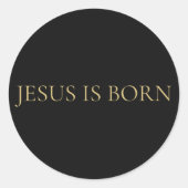 JESUS IS BORN Minimalist Christmas Sticker (Voorkant)