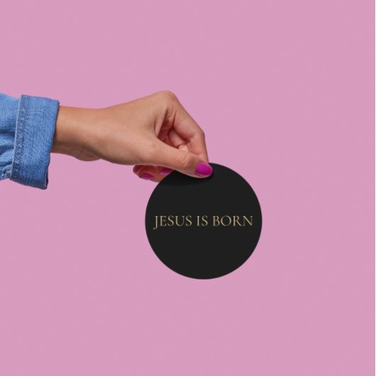 JESUS IS BORN Minimalist Christmas Sticker 