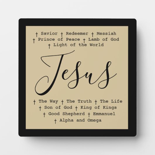 "Jesus is" Christelijke geloofstafel gebaseerd Fotoplaat (Voorkant)