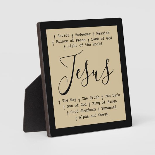 "Jesus is" Christelijke geloofstafel gebaseerd Fotoplaat (Voorkant)