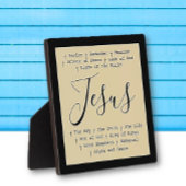 "Jesus is" Christelijke geloofstafel gebaseerd Fotoplaat