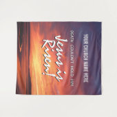 JESUS IS Christelijke kerk van RISEN Pasen Wandkleed (Voorkant (horizontaal))