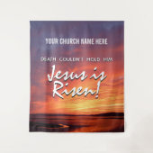 JESUS IS Christelijke kerk van RISEN Pasen Wandkleed (Voorkant)