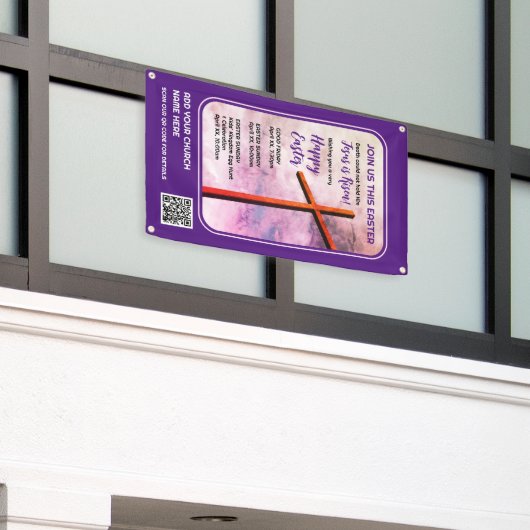 JESUS IS Christelijke Pasen RISEN Spandoek (Buitenkant Gebouw)