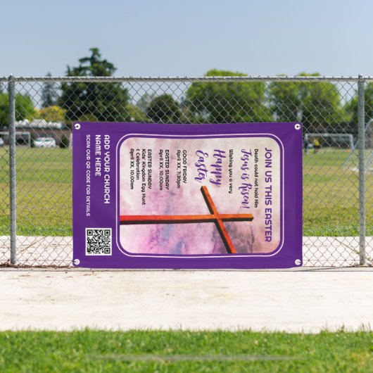 JESUS IS Christelijke Pasen RISEN Spandoek (Insitu)