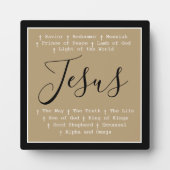 "Jesus is" Christian faith tabletop based Fotoplaat (Voorkant)