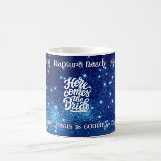 "Jesus is Coming Rapture Ready" ontwerp mok (Center)