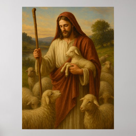 Jesus Is de Herder #2™ LDS Muur Kunst Poster (Voorkant)