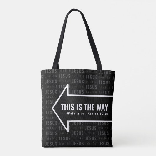 JESUS IS DE MANIER WAAROP Christelijke Bijbelversi Tote Bag (Achterkant)