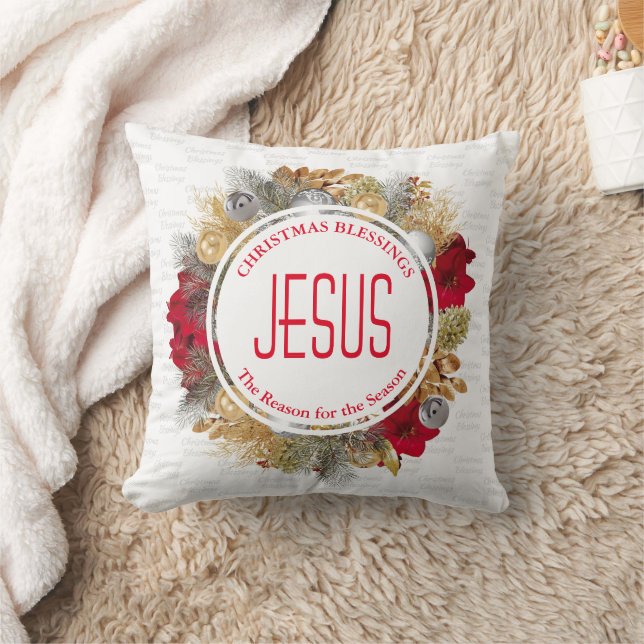 JESUS IS DE OORZAAK VAN DE kerstvakantie Wreats Kussen (Deken)