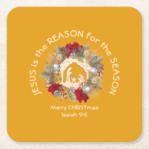 JESUS IS DE REDEN Christelijk Kartonnen Onderzetters