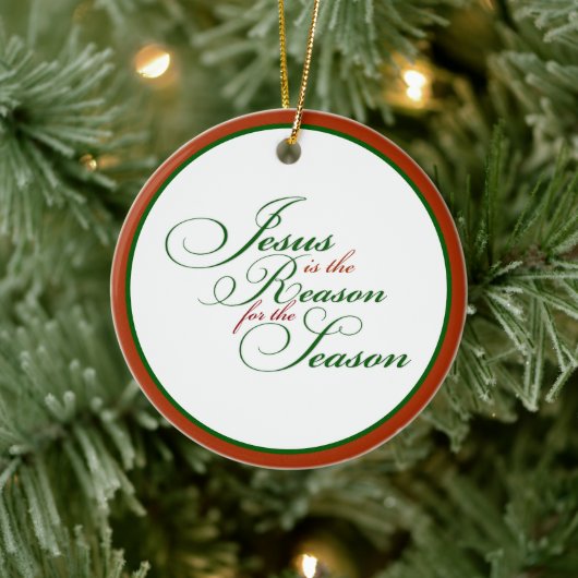 Jesus is de reden keramische ornament (Boom)