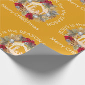 JESUS IS DE REDEN VAN Gele CHRISTMAS Cadeaupapier (Hoek)