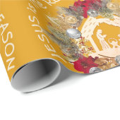 JESUS IS DE REDEN VAN Gele CHRISTMAS Cadeaupapier (Rol Hoek)