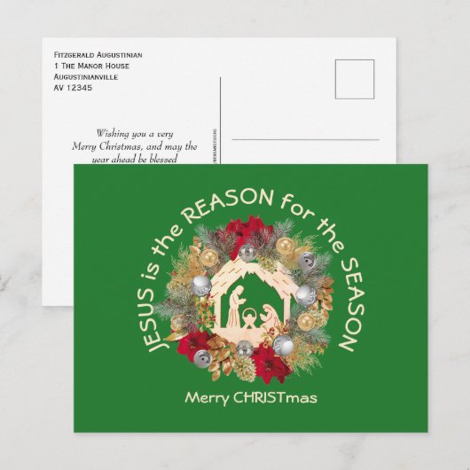 JESUS IS DE REDEN VAN HET Briefkaart VOOR kerstfee (Voorkant / Achterkant)