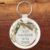 Jesus is de reden van het kerstseizoen  sleutelhanger (Voorkant)