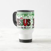 Jesus is de reden van het seizoen Reis mok (Voorkant links)