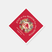 JESUS IS DE REDEN VAN rood kerstpapier Servet (Hoek)