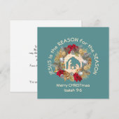 JESUS IS DE REDEN VOOR Blauwgroen kerst Feestdagenkaart (Voorkant / Achterkant)