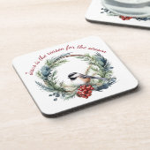 JESUS IS DE REDEN VOOR DE SASON-kerstcitaat Bier Onderzetter (Linkerzijde)