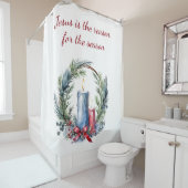 JESUS IS DE REDEN VOOR DE SASON-kerstcitaat Douchegordijn (In situ)