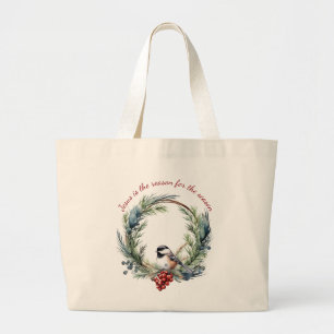 JESUS IS DE REDEN VOOR DE SASON-kerstcitaat Grote Tote Bag