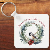 JESUS IS DE REDEN VOOR DE SASON-kerstcitaat Sleutelhanger (Voorkant)