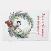 JESUS IS DE REDEN VOOR DE SASON-kerstcitaat Theedoek (Horizontaal)