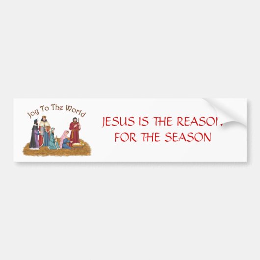 JESUS IS DE REDEN VOOR DE SEASON BUMPERSTICKER (Voorkant)