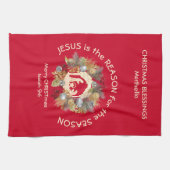 JESUS IS DE REDEN VOOR Eigen kerstkeuken Theedoek (Horizontaal)