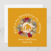 JESUS IS DE REDEN VOOR Gele kerst Feestdagenkaart (Voorkant / Achterkant)