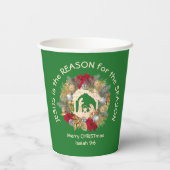 JESUS IS DE REDEN VOOR groen kerstfeest Papieren Bekers (Achterkant)