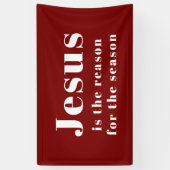 Jesus is de reden voor het kerstfeest Rode Kerstmi Spandoek (Verticaal)