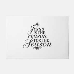 Jesus Is De Reden Voor Het Kerstseizoen  Deurmat