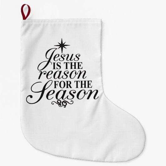 Jesus Is De Reden Voor Het Kerstseizoen  Grote Kerstsok (Voorkant)