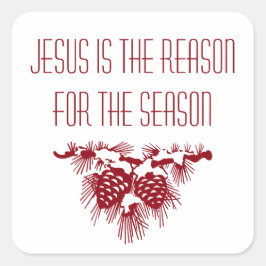 JESUS IS DE REDEN VOOR HET SEIZOEN Inspirerend Vierkante Sticker