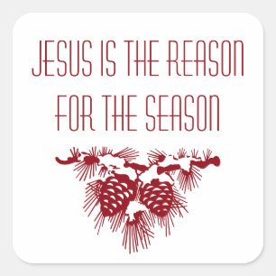 JESUS IS DE REDEN VOOR HET SEIZOEN Inspirerend Vierkante Sticker