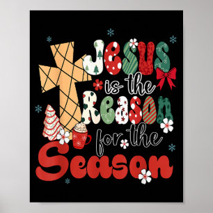Jesus Is De Reden Voor Het Seizoen Kerstmis Jezus Poster