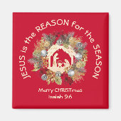 JESUS IS DE REDEN VOOR Kerstmis Magneet (Voorkant)