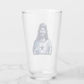 Jesus is een Dallas fan die een glas drink (Achterkant)