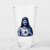 Jesus is een Dallas fan die een glas drink (Voorkant)